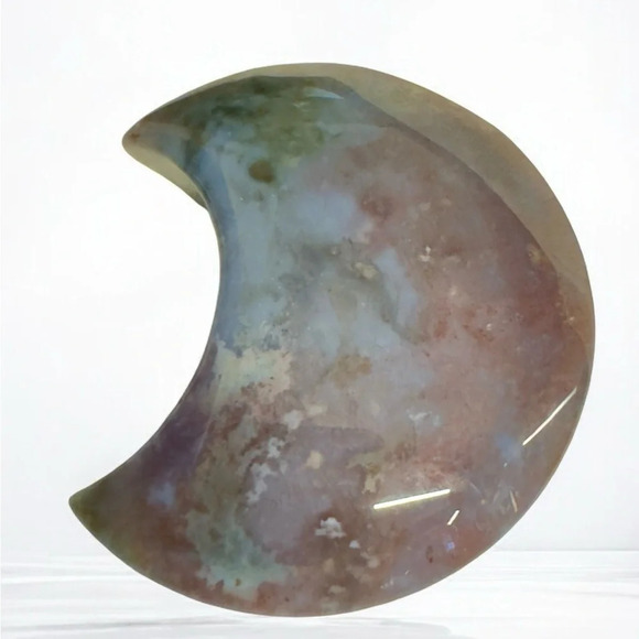 Natural Crystal Palm Stone Duo (Purple Moss Agate/Sunstone) - Picture 7 of 10